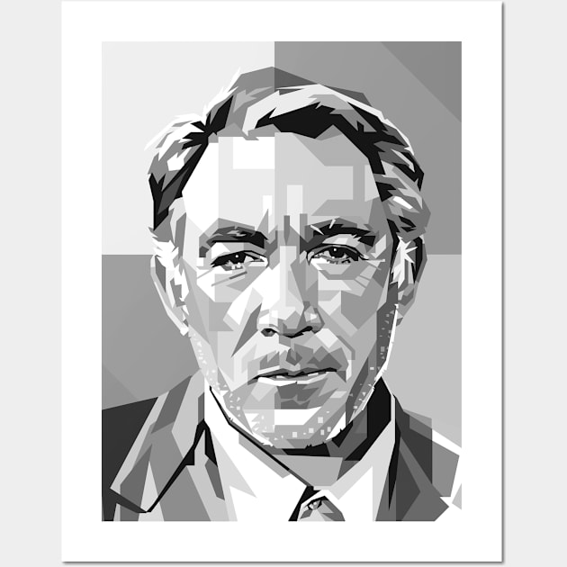 Anthony Quinn Grayscale illustration 2 Wall Art by RJWLTG